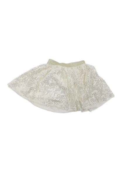 Crewcuts Childrens Girls Ruffled Trim A Line Skirt Set White Gold Size 2-3