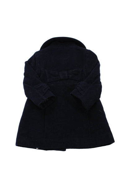 Mayoral Childrens Girls Pea Coat Navy Blue Wool Size 12 Months