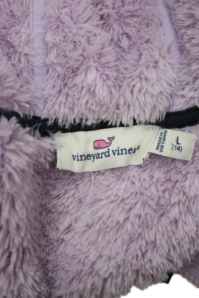 Vineyard Vines Childrens Girls Hooded Full Zipper Shell Sweater Purple Size 14
