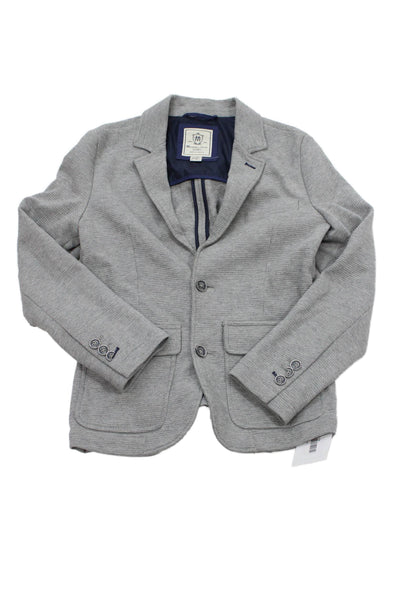 Massimo Dutti Sport Childrens Boys Blazer Jacket Grey Cotton Size 10