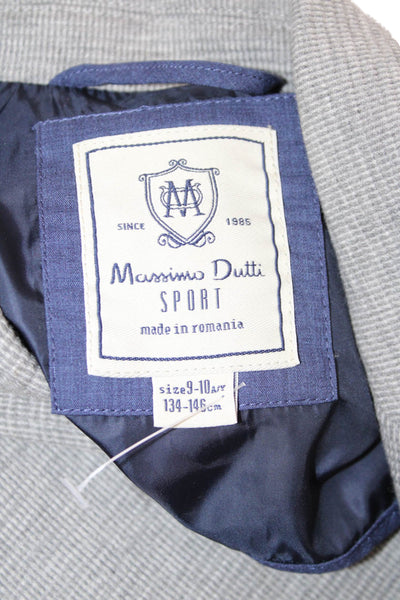 Massimo Dutti Sport Childrens Boys Blazer Jacket Grey Cotton Size 10
