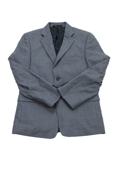 Joseph Abboud Childrens Boys Houndstooth Print Blazer Blue Wool Size 12