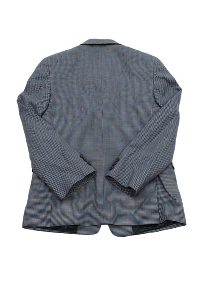 Joseph Abboud Childrens Boys Houndstooth Print Blazer Blue Wool Size 12