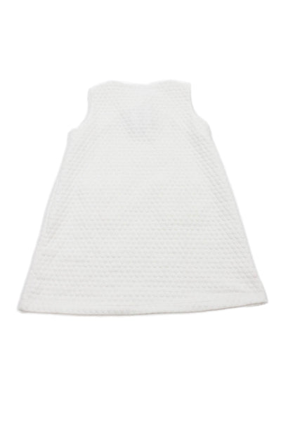 Bella Bliss Childrens Girls Quilted Texture Pumpkin Pocket Dress White Size 10