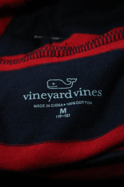 Vineyard Vines Childrens Girls Striped Turtleneck Dress Navy Blue Red Size 10-12