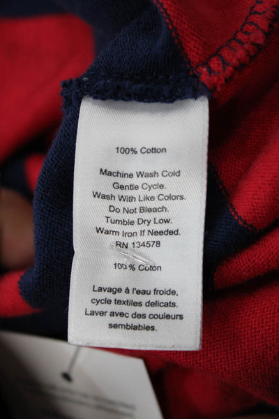 Vineyard Vines Childrens Girls Striped Turtleneck Dress Navy Blue Red Size 10-12