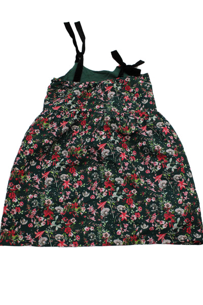 Vineyard Vines Childrens Girls Floral Print Sleeveless Dress Green Size Large