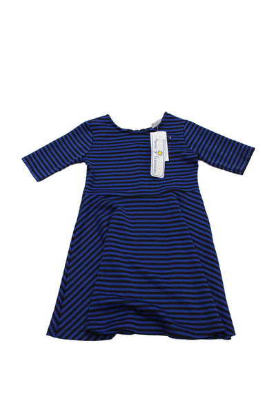 Florence Eiseman Childrens Girls Striped A Line Dress Blue Black Size 10