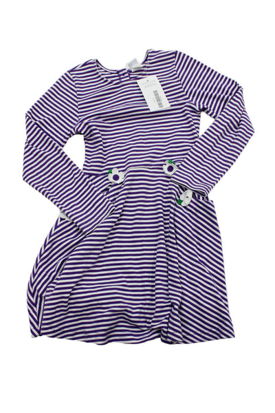 Florence Eiseman Childrens Girls Striped A Line Dress Purple White Size 10