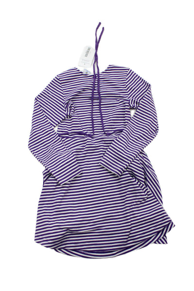 Florence Eiseman Childrens Girls Striped A Line Dress Purple White Size 10