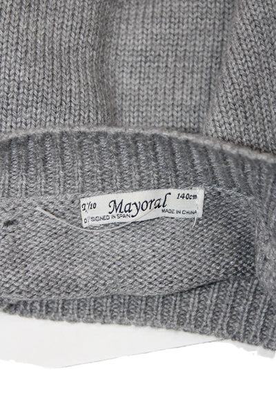 Mayoral Childrens Girls Long Sleeves Crew Neck Sweater Grey Size 10