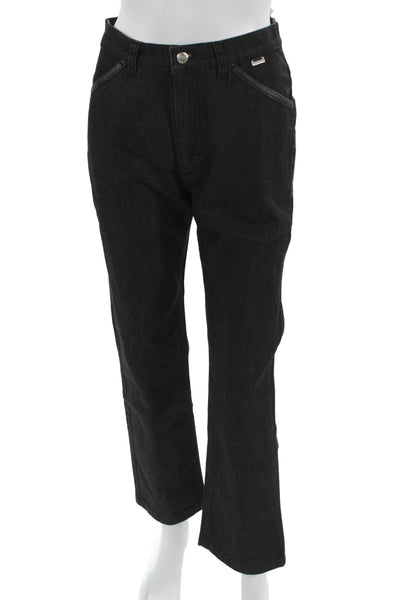 Escada Sport Women Black Designer Button Pants Cotton Blend Size 36