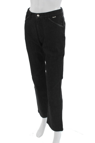 Escada Sport Women Black Designer Button Pants Cotton Blend Size 36
