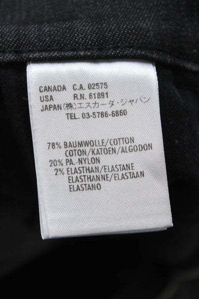 Escada Sport Women Black Designer Button Pants Cotton Blend Size 36