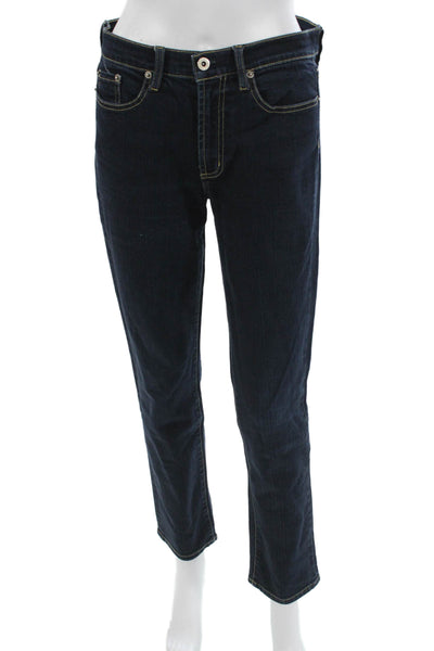 Peruvian Connection Women Skinny Ankle Jeans Dark Blue Midrise Size 6