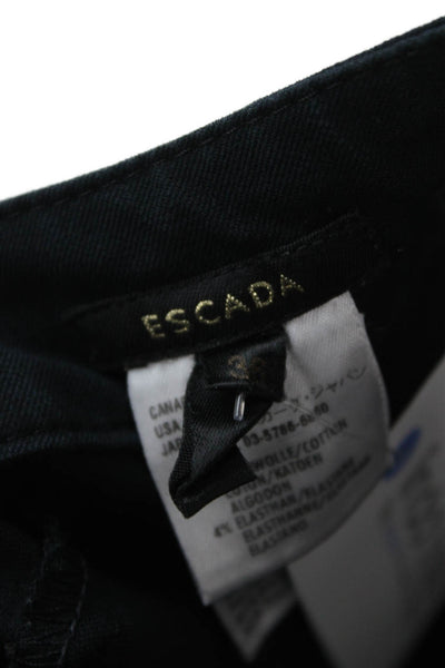 Escada Womens Black Dress Pants Mid Rise Button Inseam 31 Size 36