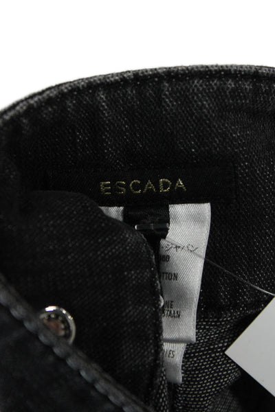 Escada Womens Bootcut Jeans Dark Gray Geometric Mid Rise Designer Size 34
