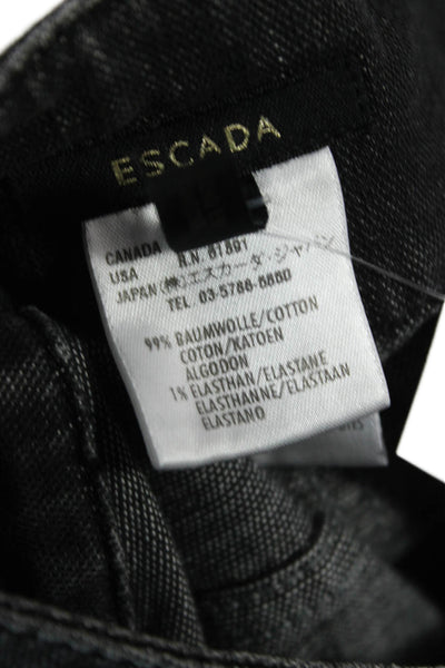 Escada Womens Bootcut Jeans Dark Gray Geometric Mid Rise Designer Size 34