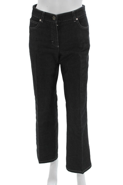 Escada Womens Black Mid Rise Cotton Polyester Pants Size 36