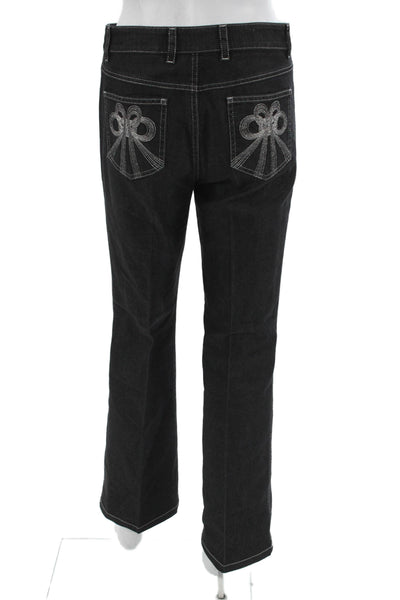 Escada Womens Black Mid Rise Cotton Polyester Pants Size 36