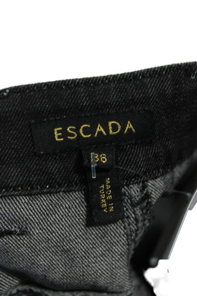 Escada Womens Black Mid Rise Cotton Polyester Pants Size 36