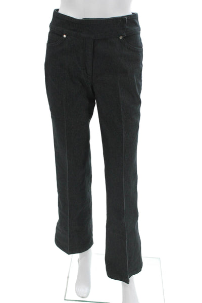 Escada Women Dark Gray Dress Pants Mid Rise Button Closure Size 36
