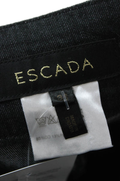 Escada Women Dark Gray Dress Pants Mid Rise Button Closure Size 36