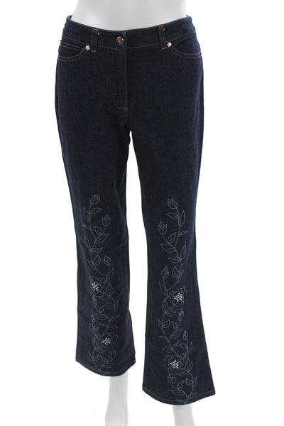 Escada Womens Bootcut Flared Dark Blue Jeans Size 36
