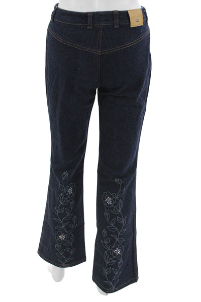 Escada Womens Bootcut Flared Dark Blue Jeans Size 36