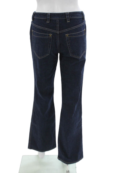 Escada Women Dark Blue Bootcut Flared Jeans Button Mid Rise Size 34