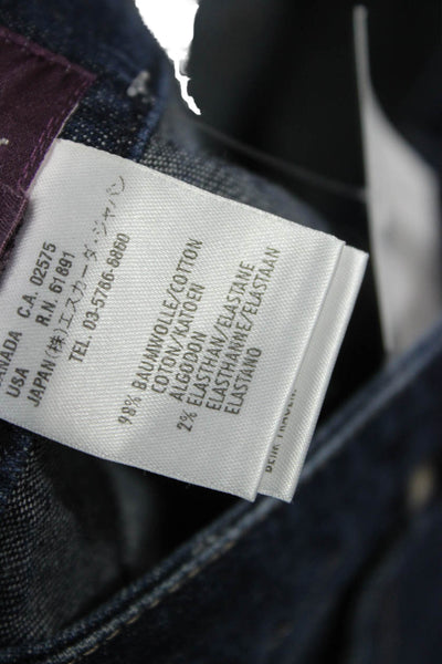Escada Women Dark Blue Bootcut Flared Jeans Button Mid Rise Size 34
