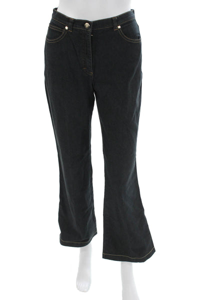 Escada Womens Dark Blue Mid Rise Button Jeans Size 34