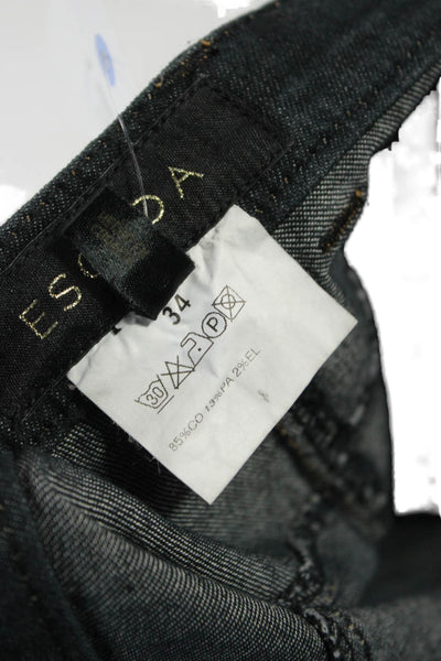 Escada Womens Dark Blue Mid Rise Button Jeans Size 34