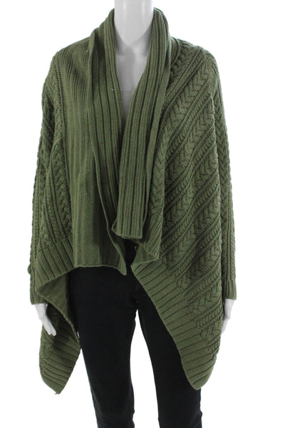 Peruvian Connection Women Cardigan Green Pima Cotton Long Sleeve Size S