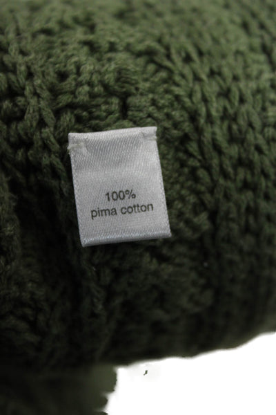 Peruvian Connection Women Cardigan Green Pima Cotton Long Sleeve Size S
