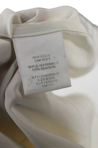 Equipment Femme Women Silk Collared Sleeveless Blouse Button Up White Size XS