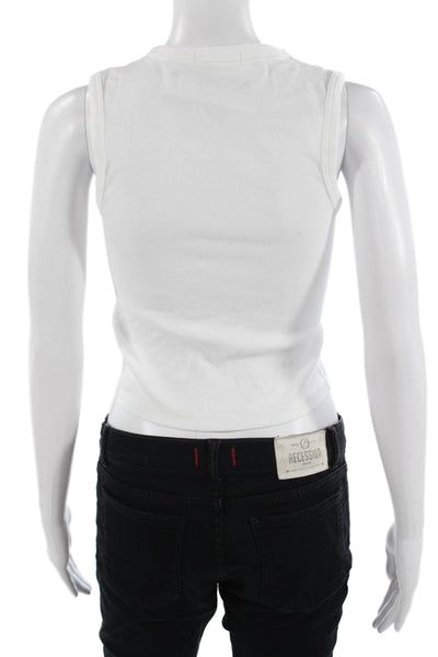 Rag & Bone Women Cropped White Button Up Tank Size 2XS