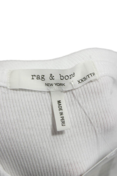 Rag & Bone Women Cropped White Button Up Tank Size 2XS