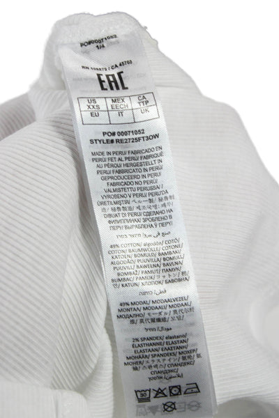 Rag & Bone Women Cropped White Button Up Tank Size 2XS