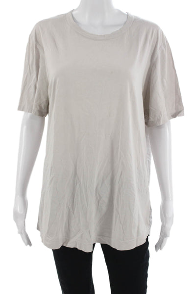 Buck Mason Women Beige Basic Cotton Crew Neck Short Sleeve T-Shirt Size XL