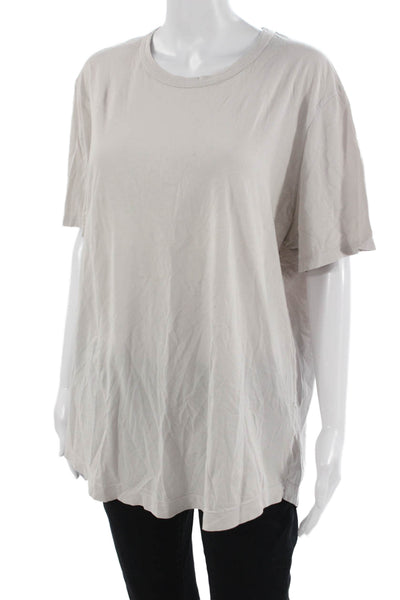 Buck Mason Women Beige Basic Cotton Crew Neck Short Sleeve T-Shirt Size XL