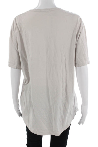 Buck Mason Women Beige Basic Cotton Crew Neck Short Sleeve T-Shirt Size XL