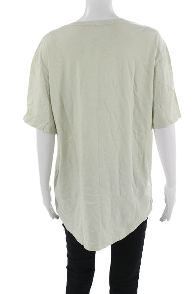 Buck Mason Womens Basic Cotton Crew Neck Short Sleeve T-Shirt Beige Size XL