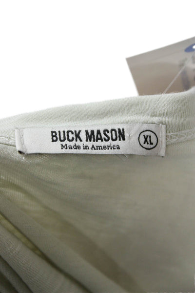 Buck Mason Womens Basic Cotton Crew Neck Short Sleeve T-Shirt Beige Size XL