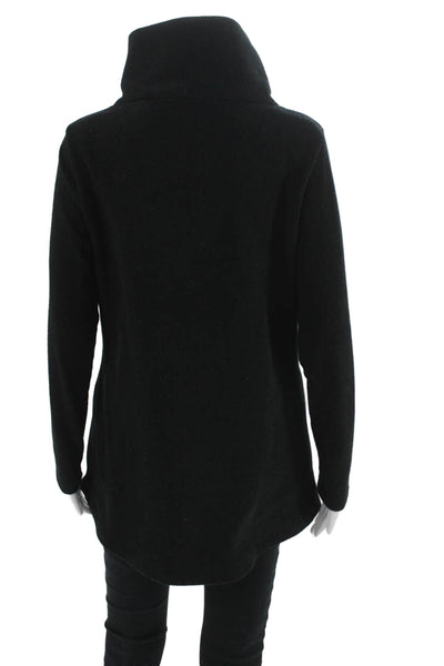 Dudley Stephens Women Pullover Sweater Black High Neck Zip Long Sleeve Size M