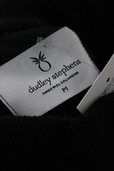 Dudley Stephens Women Pullover Sweater Black High Neck Zip Long Sleeve Size M