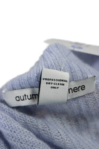 Autumn Cashmere Women Pullover Sweater Light Blue Crewneck Short Sleeve Size XS