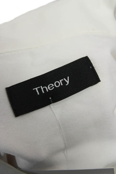 Theory Mens Point Collar Dress Shirt White Long Sleeve Button Size XL