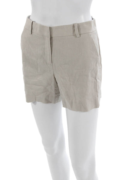 Theory Womens Beige Chino Shorts Hook & Eye Size 00