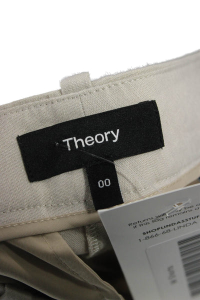 Theory Womens Beige Chino Shorts Hook & Eye Size 00